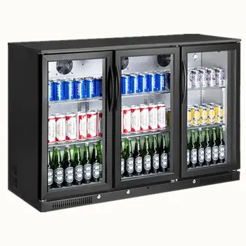 SC-338F kommerzielle dreitürige Display-Kühlschrank-Getränke bar kühler mit LED-Fleuro-Licht-Ventilator-unterstütztem Mini kühlschrank für Club