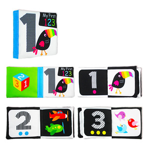 4 adet siyah beyaz renk eğitim bez kitap bebek yumuşak kumaş oyuncak L014A