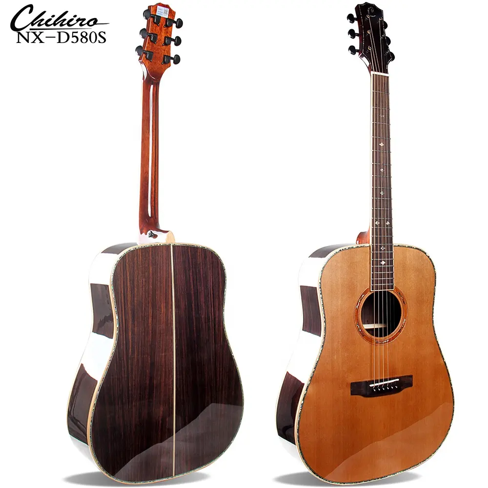 Chihiro NX-D580S O Mais Recente Profissional 41 Polegadas Top Solid Cedro Acústico Atacado Guitarra da China