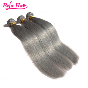 最高品質のカラーヘアシルバー横糸ブラジルバージンレミーライトカラーヘアエクステンション灰色の人間の髪の織り
