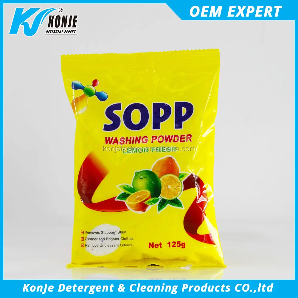 Famosa Konje detersivo in fabbrica/washing powder prezzo/materie prime per la produzione di detersivo in polvere Sopp marca detersivo in polvere