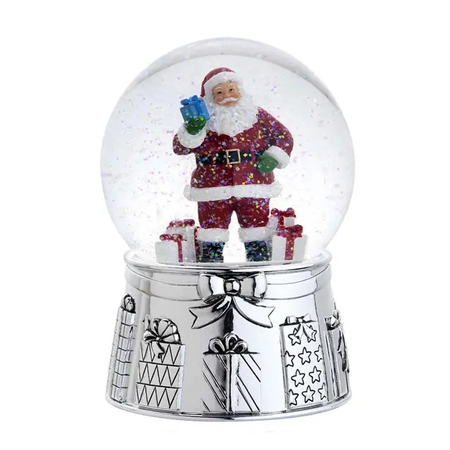 Electrochapado plata personalizado Navidad Santa nieve globo