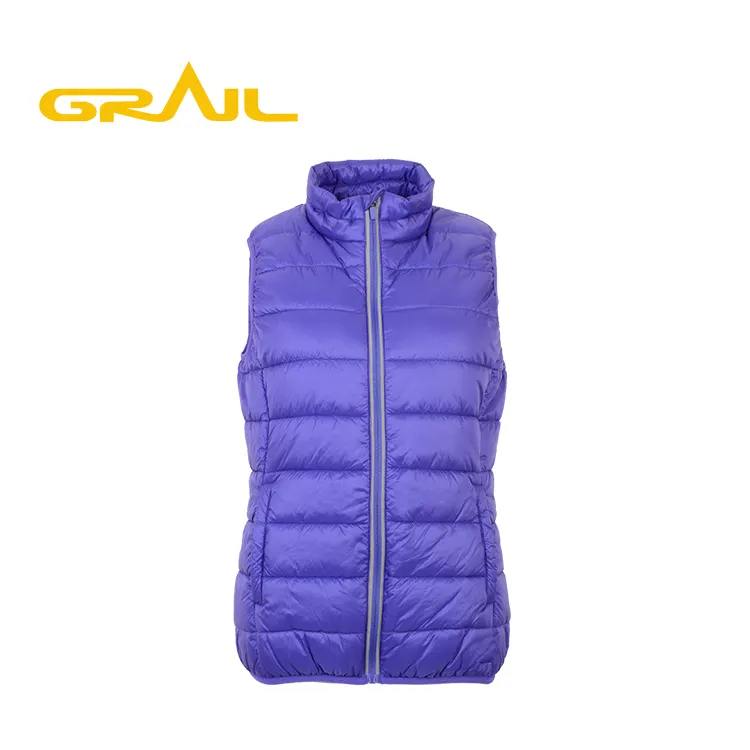 Chaqueta de plumas para mujer, chaleco ligero de diferentes modelos, ecológico, Morado, para exteriores