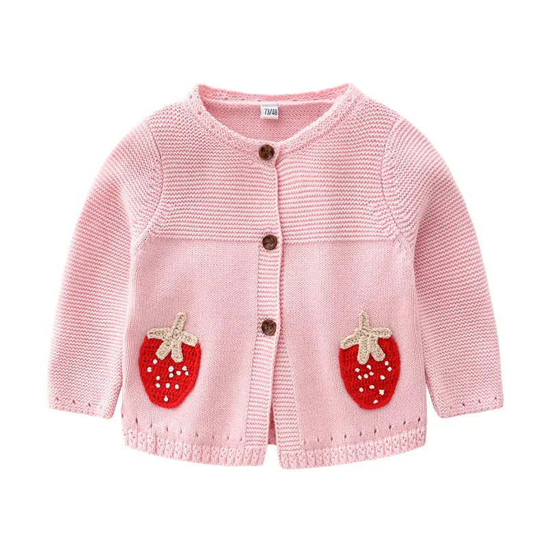 Mieivy10020g — cardigan tricoté pour filles, pull, couleur rose, modèle pour bébé, vente en gros