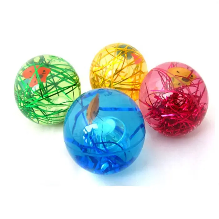 Usine Vente Nouveauté 65mm Enfants Amusants Jouets LED Lumière sauter Boule De Couleur Changeante Balle Rebondissante Super Paillettes D'eau boule