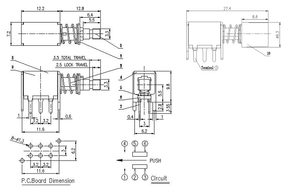 6 pin momentary frühling push-tasten dpst niedrigen spannung push button schalter - Product Image 4