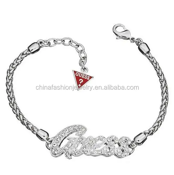 2016 Newest Nice Zinc Alloy Excellent Crystal Letter Chain Bracelet