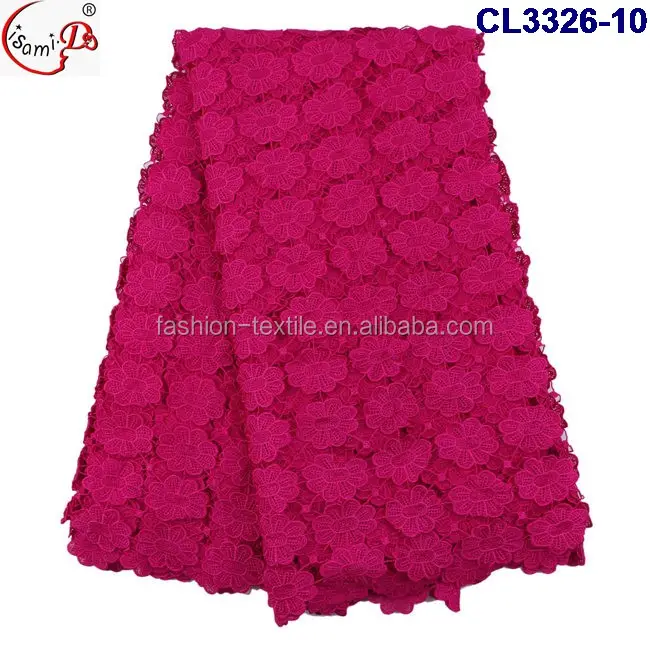 2020 chique design floral africano pano material tecido cabo de renda guipure laço cantão china fornecedor cl3326