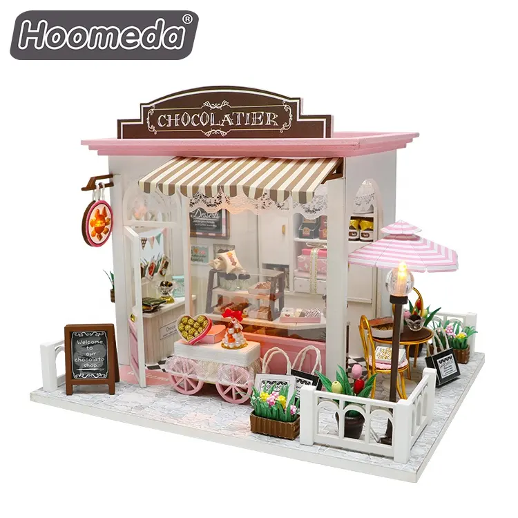 DIY Dollhouse Miniature Modern Smart Chocolate Store With Lights