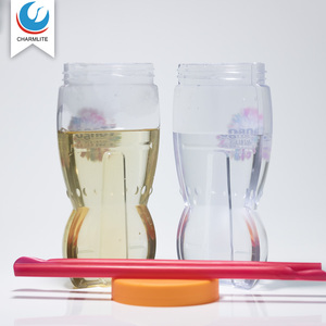 900ml2コンパートメントPVCプラスチックカップツインスプリットコーヒーシェアカップ - Product Image 2