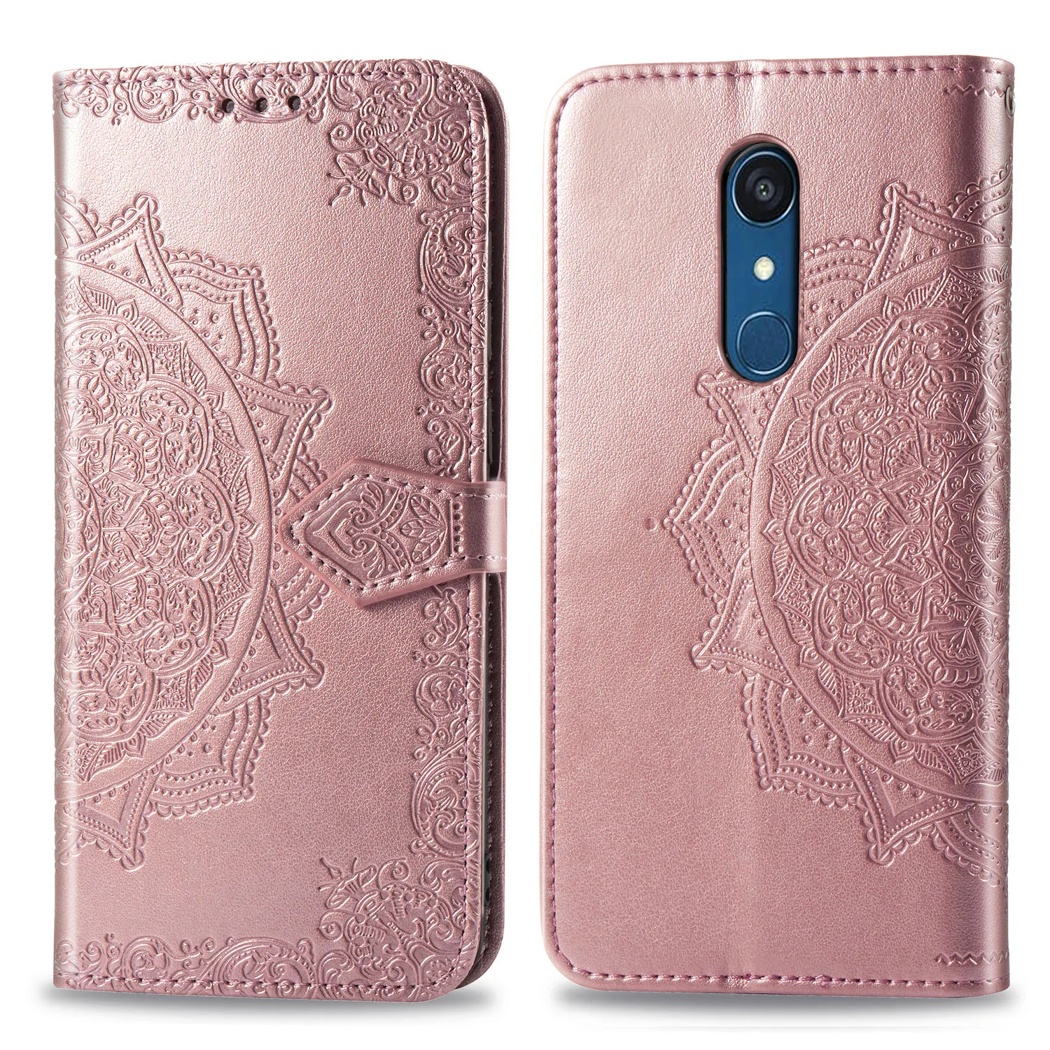 En relieve de cuero de Mandala caja del teléfono para LG K7 K8 LTE K350 K350E caso para LG K8 K10 2017 caso con titular de la tarjeta