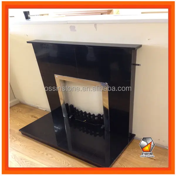 Natural de granito negro chimenea de nuevo Panel con estante