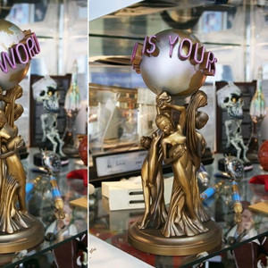 アウトドアメタルクラフトブロンズ彫刻ブロンズフルサイズ世界はあなたの像です