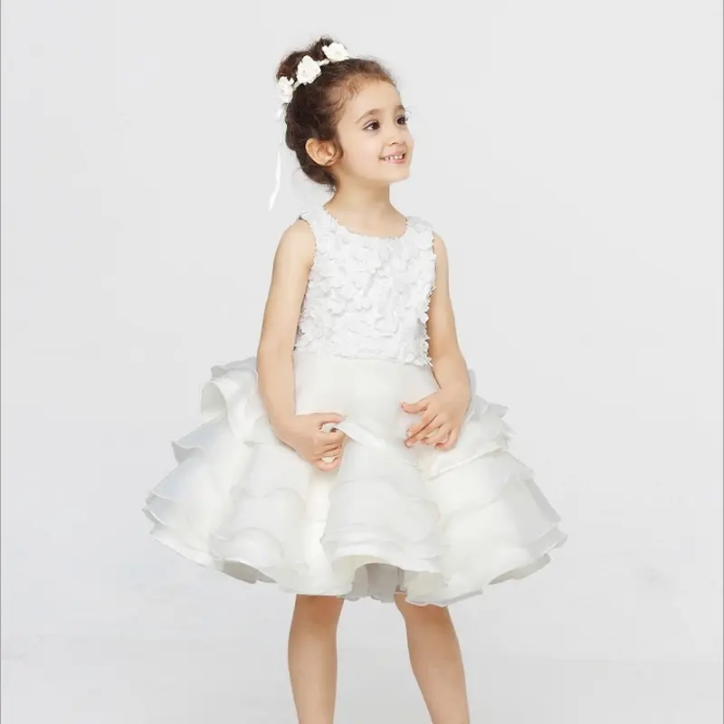 Robe de soirée blanche pour filles, tenue de fête pour enfants de 8 ans, vente en gros,