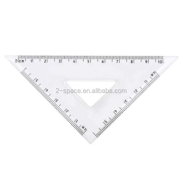 Brand name printed on plastic rulers type clear triangle acrylic ruler