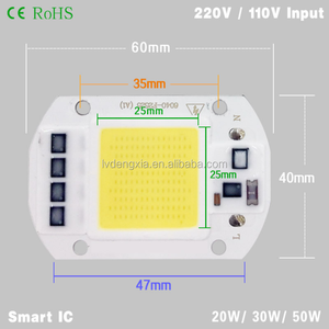 AC220V高压无驱动光源20w 30w 50w Cob发光二极管芯片发光二极管模块泛光灯驱动光源 - Product Image 3