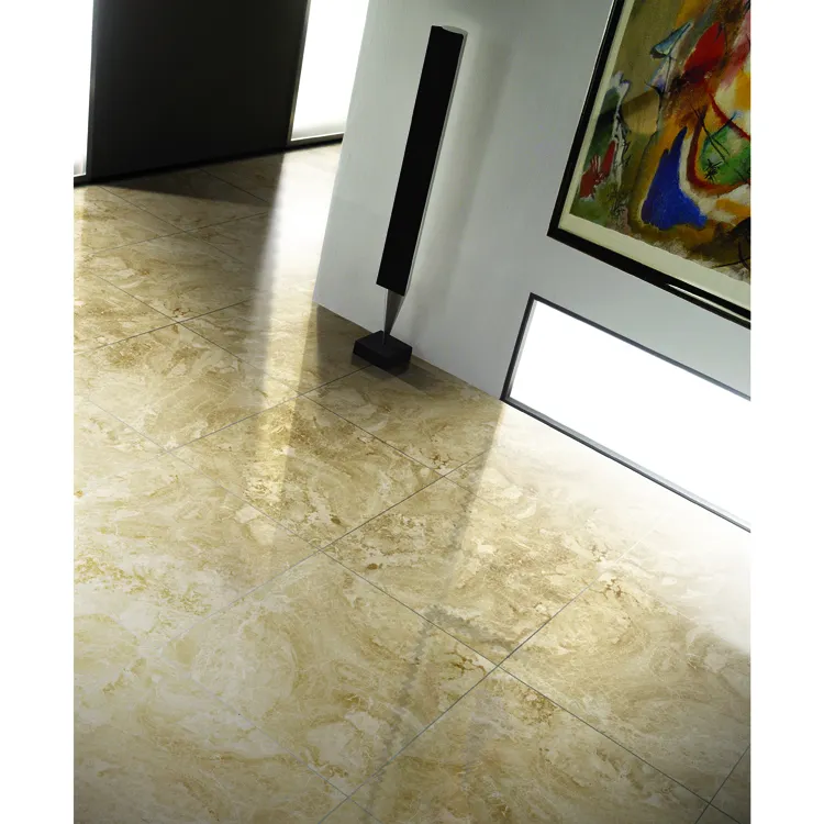 600x600 Cappuccino Glazed Polished Porcelain Marble Stoneware Tile