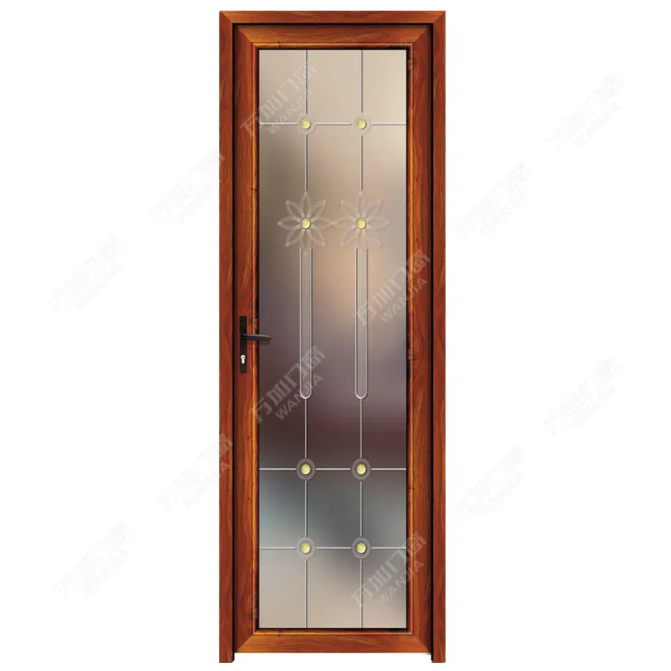 Porte simple en bois, design de porte en verre et en aluminium, porte d'entrée principale, conception de porte en bois