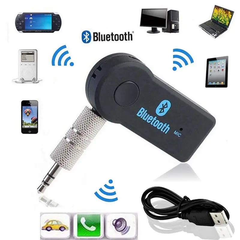 Kablosuz araç Bluetooth alıcı adaptörü 3.5MM AUX ses Stereo müzik eller serbest ev araba Bluetooth 5.0 ses adaptörü