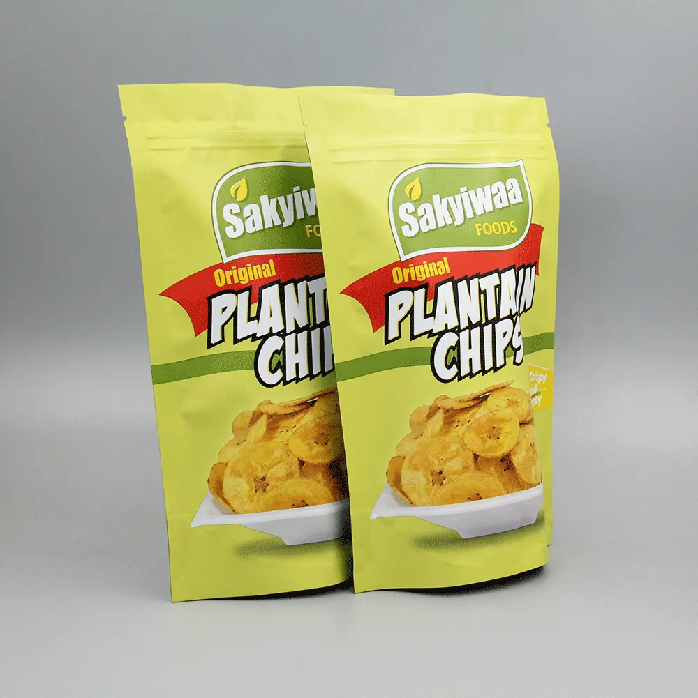 Plantain chips de banana lanches de plástico sacos de embalagem para batata frita