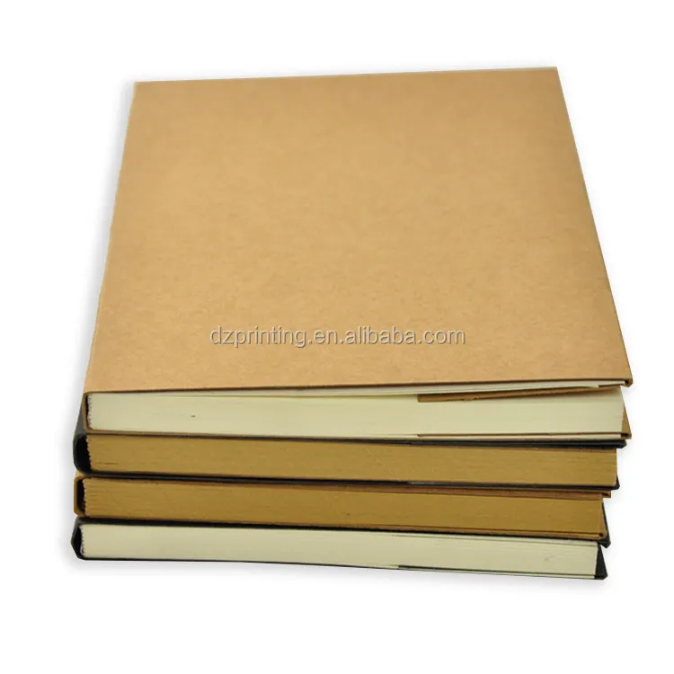 Cuaderno personalizado A5, libreta de papel Kraft liso con encuadernación desnuda, páginas en blanco, 100gsm, cuaderno de dibujo a acuarela