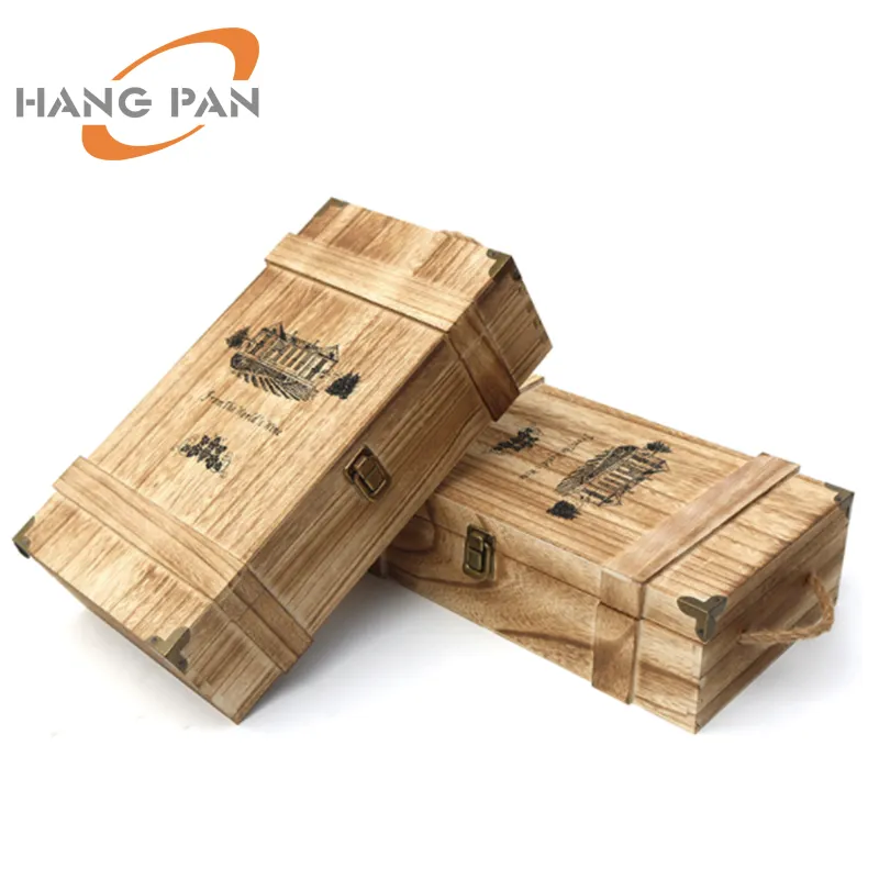 Nieuwe Stijl Hollow Twee Fles Massief Houten Wijnfles Gift Box