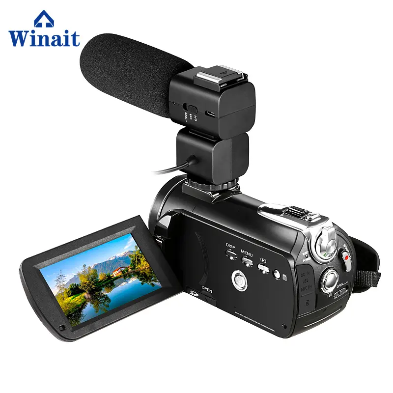 Winait Profesional 4 K Kamera Video Digital dengan 3.0 ''Layar Sentuh/WIFI/12x Optical Zoom/100X digital Zoom/Dukungan Max 128 GB