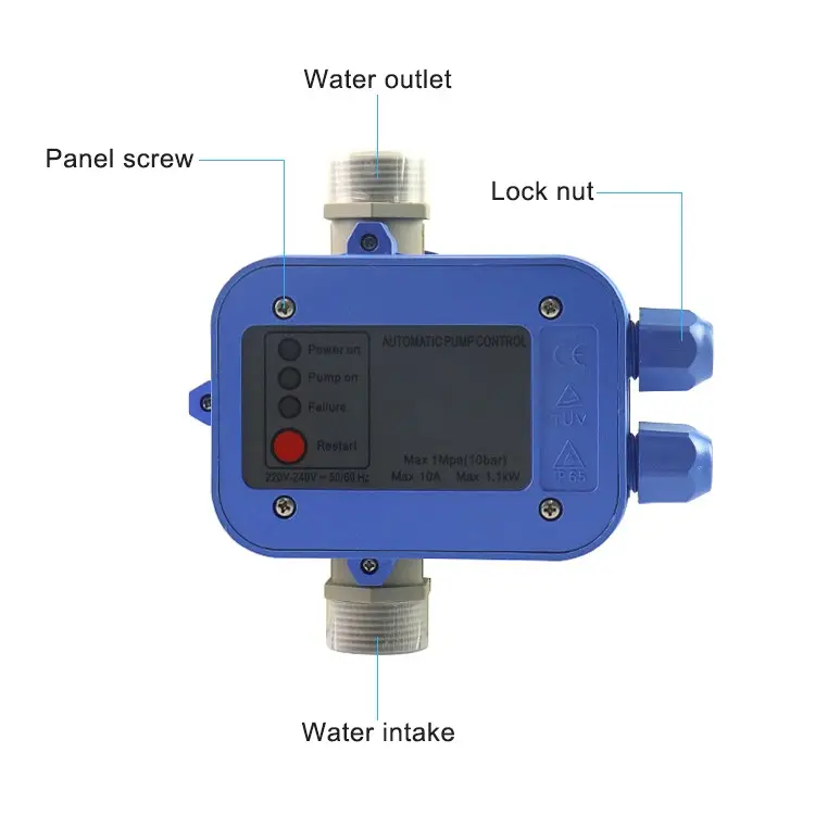 Interrupteur de réinitialisation automatique de pression, pour activation manuelle de l'eau basse