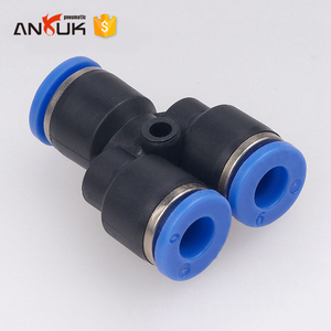 ANRUK <strong>PW</strong> Series Pneumatic One Touch Y Type Quick <strong>Tube</strong> Connect 3 Way air Hose Fitting