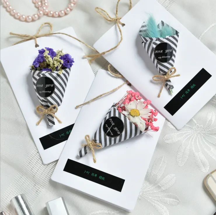 Tarjetas plegables de clúster de flores creativas hechas a mano, tarjetas de felicitación, de alta gama para boda tarjetas de invitación, venta directa del fabricante
