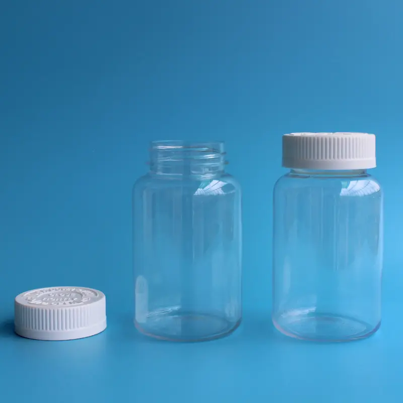 200ml PET plastic wide mouth transparent medicine pharmaceutical packaging bottle ,200cc pill bottle with Child-proof cap