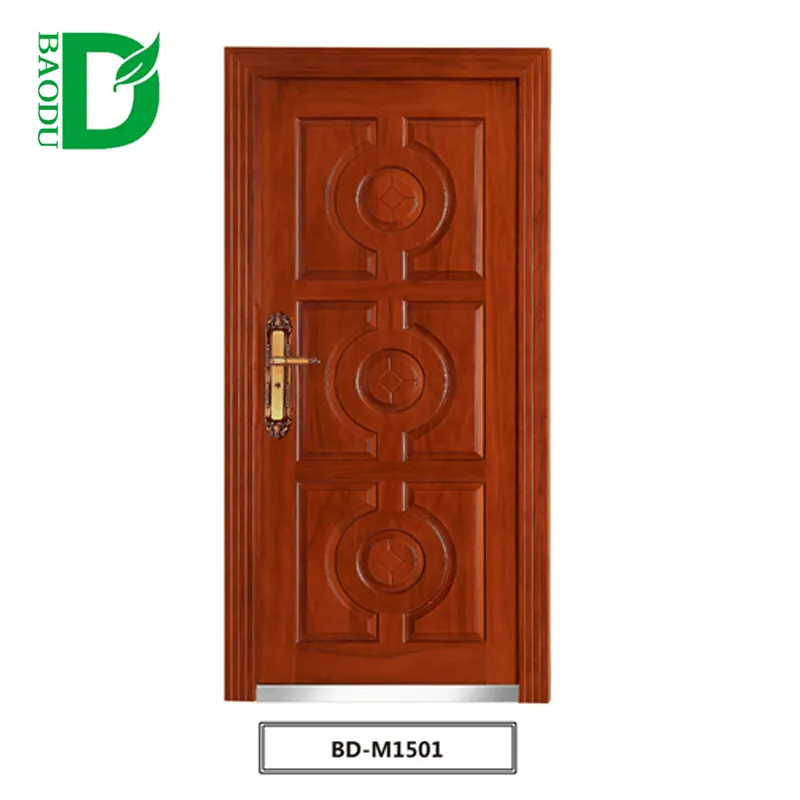 Puertas de madera de PVC para interior de casas nuevo diseño italiano puerta de acero blindada exterior usado puerta de madera tallada para la venta