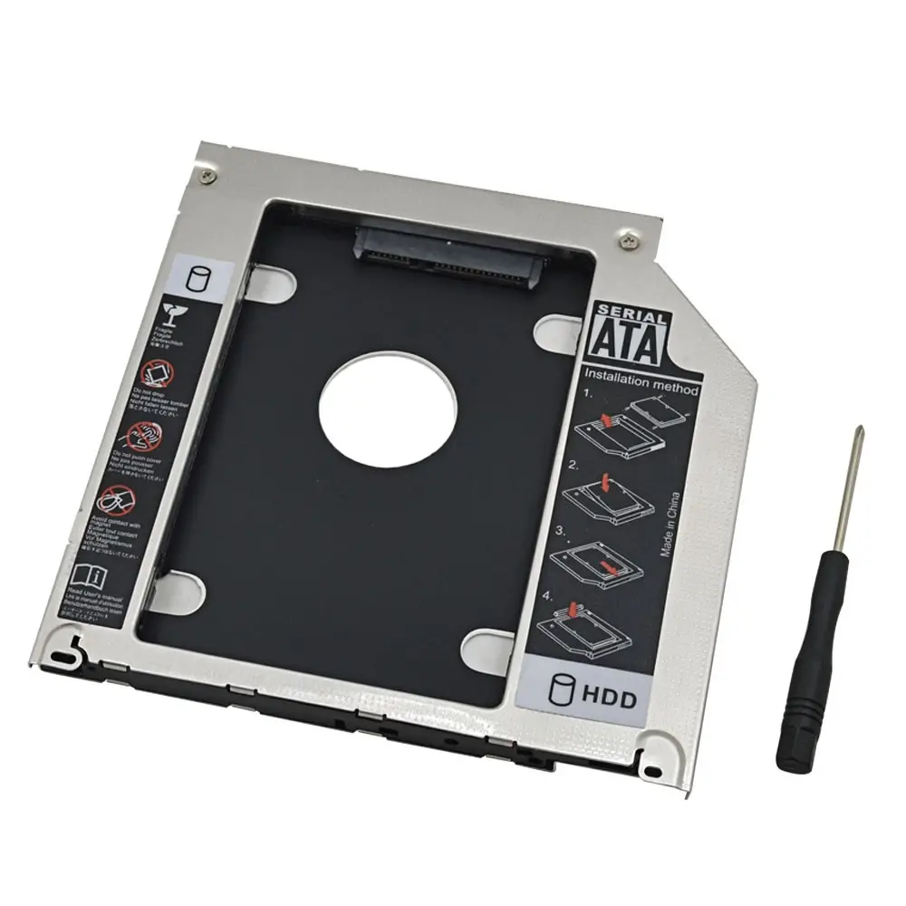 Aluminum Optibay 2nd HDD Caddy 9.5mm SATA 3.0 SSD CD DVD to HDD Case Enclosure caddy for Macbook Pro 13" 15" 17" SuperDrive