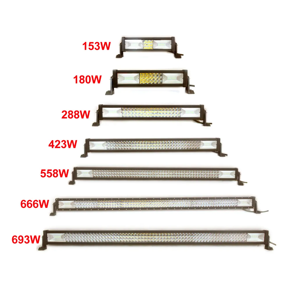 Super Brilhantes Luzes Led 3 Fila Tripla Linha de Combinação Levou Barra de Luz 153W 180W 288W 423W 558W 666W 693W Combinação Levou Barra de Luz