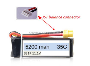 RC 电池组 LiPO 11.1 V 5200 mAh 3 S 连续高速率 35C Quadcopter 无人机 - Product Image 3