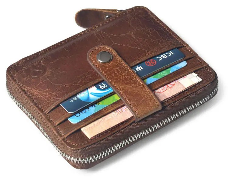 Dünne Brieftasche Vintage Brieftasche Männer Geld klammern Echte Leder klemme für Geld halter Kreditkarten etui