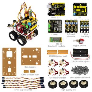 Keyestudio Desktop беспроводной <span class=keywords><strong>Bluetooth</strong></span> Мини-автомобиль smart робот автомобилей DIY Kit для arduinos робот