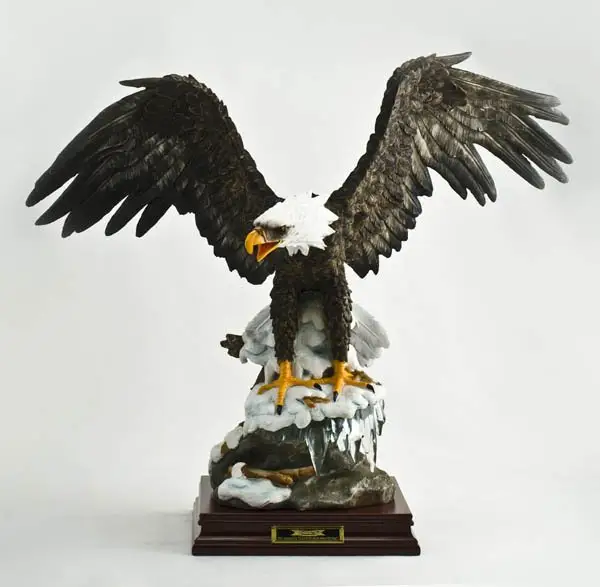 شنتشن هدية الأعمال الراتنج النسر الأصلع الأمريكي الطيور التماثيل لتزيين المكاتب