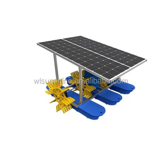 2 hp 4 paddle wheel solar powered aerators For Aquaculture