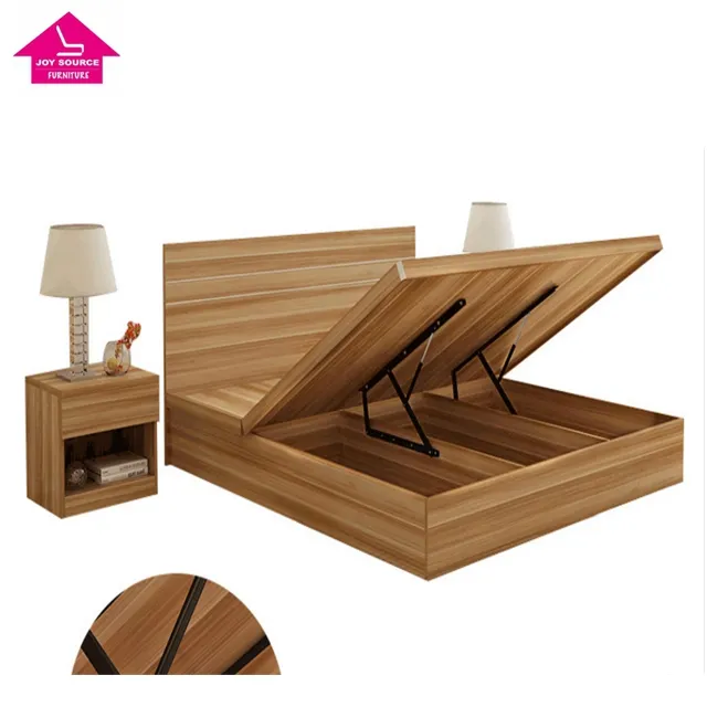 Cadre moderne en bois MDF, lit Double queen Size avec tiroirs, design moderne