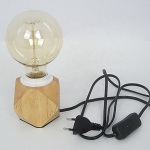 木制底座台灯办公桌台灯电动电源台灯 - Product Image 2