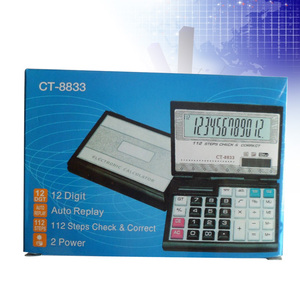 112 Steps <strong>Functional</strong> Foldable Check Branded Calculator CT-8833,large Size Calculator - Product Image 1