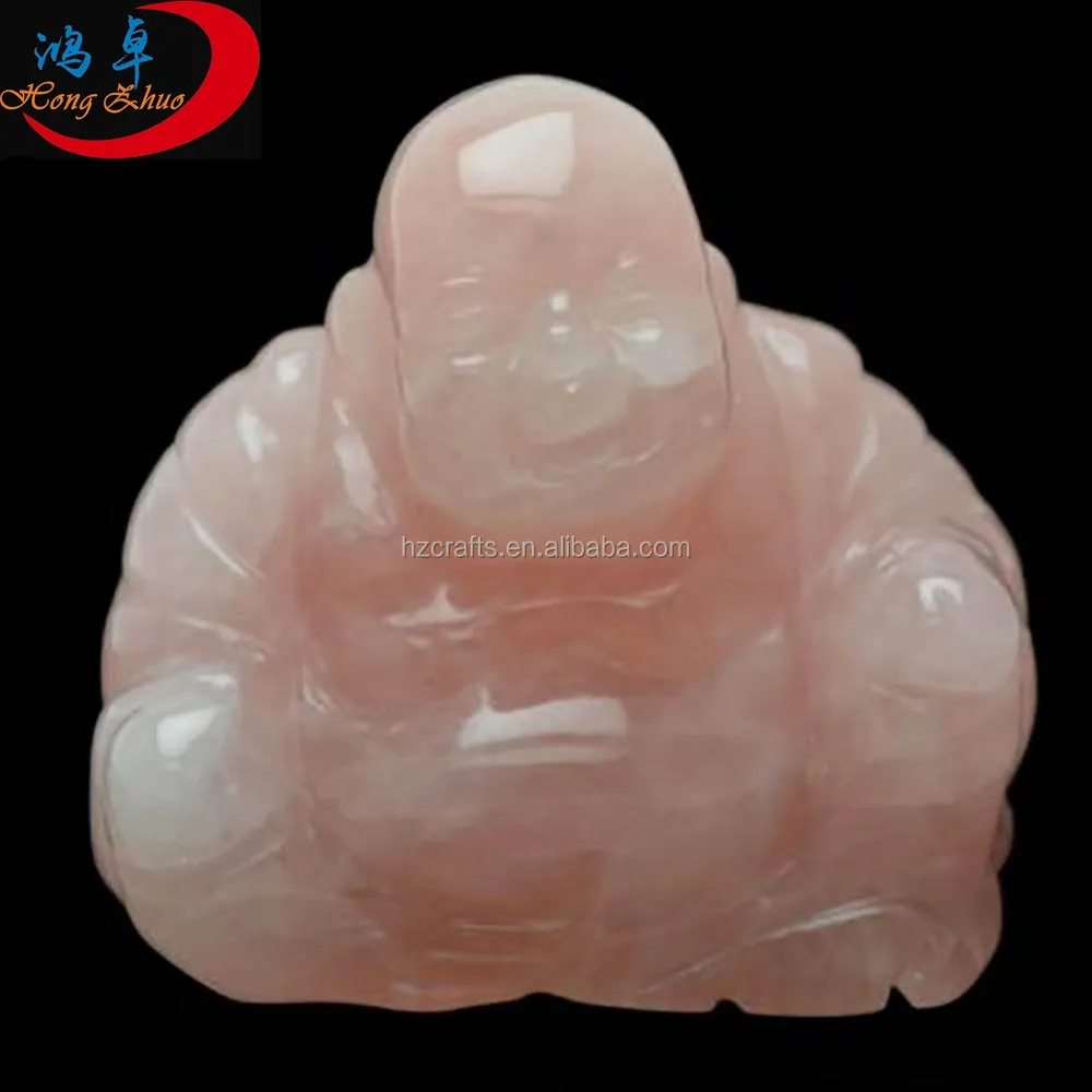 HZ Gros Quartz Rose Minuscule Bouddha Sculpté Cristal Gemme Pierre Bouddha Cristal Thérapie Non-conditionnel Amour Méditation Reiki bouddha