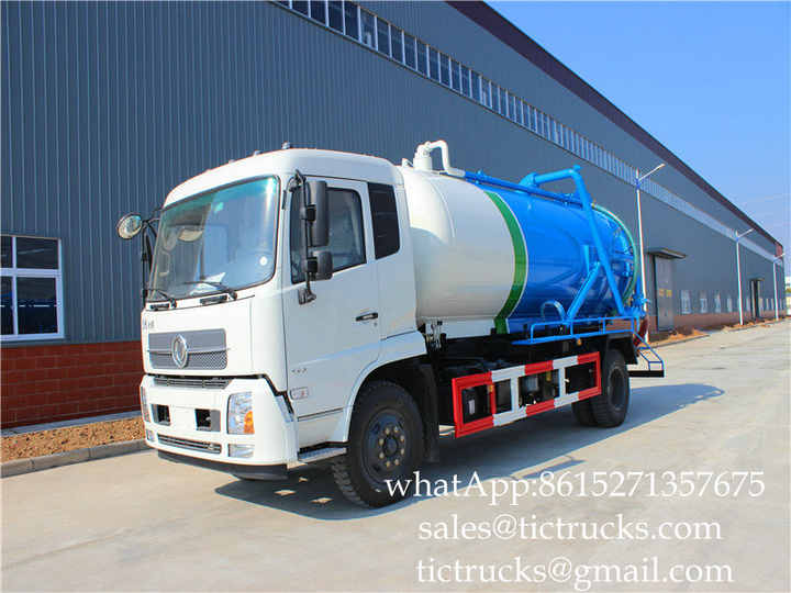 King Run vacuum tanker truck septik tank truck 11000L