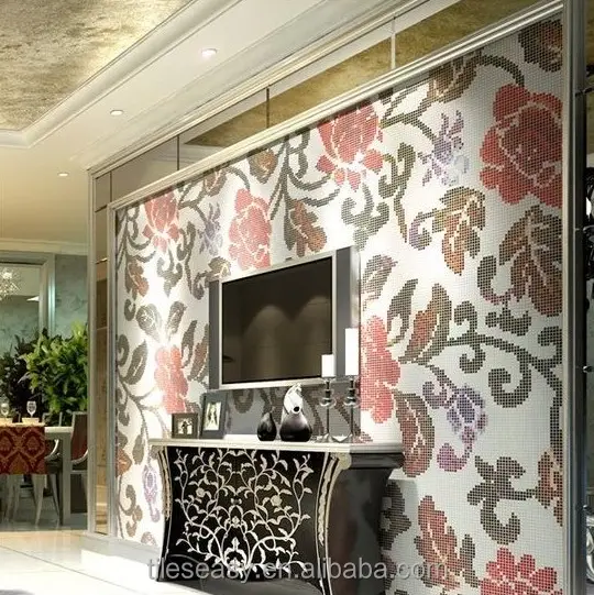 hotsale bathroom house glazed mosaic tile flower picture mosaic tile
