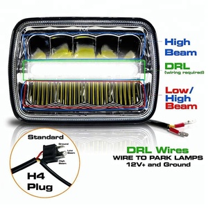 45ワット4 × 6インチ<span class=keywords><strong>5</strong></span> × <span class=keywords><strong>7</strong></span>インチ<span class=keywords><strong>led</strong></span>四角いヘッドライト用xj yjジープトラック