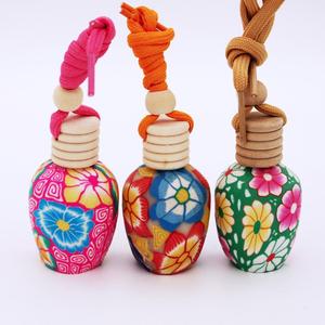 גבוהה סוף מפואר 10 ml-15 ml ריק ארומה ניחוח זכוכית מפזר קרמיקה תלייה מטהר אוויר מכונית בושם בקבוק