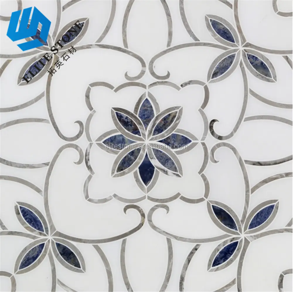 Customized flower design waterjet mosaic