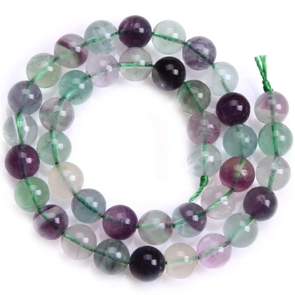 Fluorite Beads for Jewelry Making Natural Gemstone 10mm