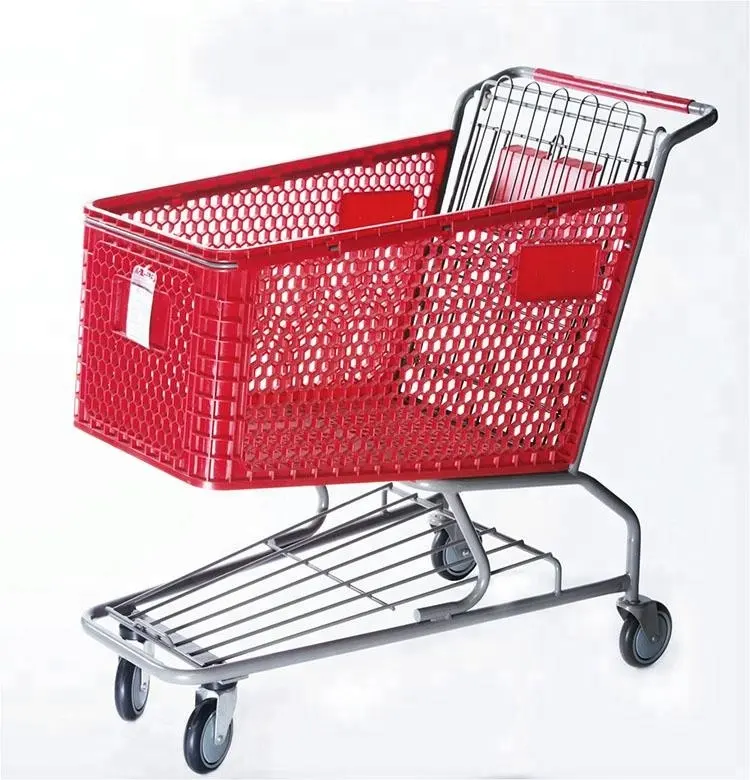 De plástico estilo carrito de compras desarrollo supermercado de compras Carro con cesta de plástico